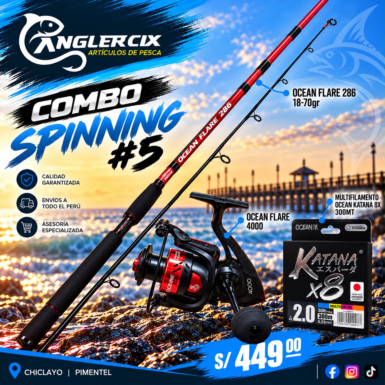 COMBO OCEAN FLARE 286 18-70GR + OCEAN FLARE 4000