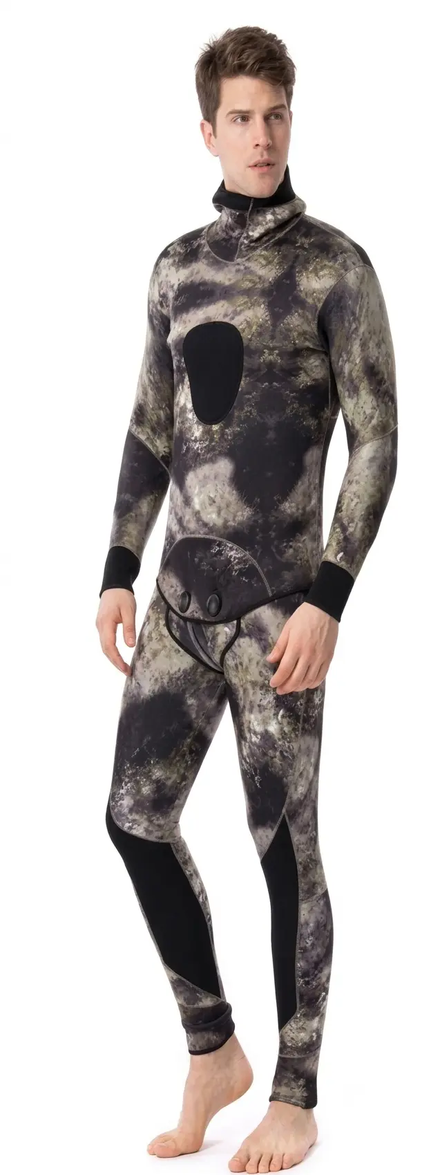 Traje de buceo camuflado dos cuerpos talla L  - 5mm