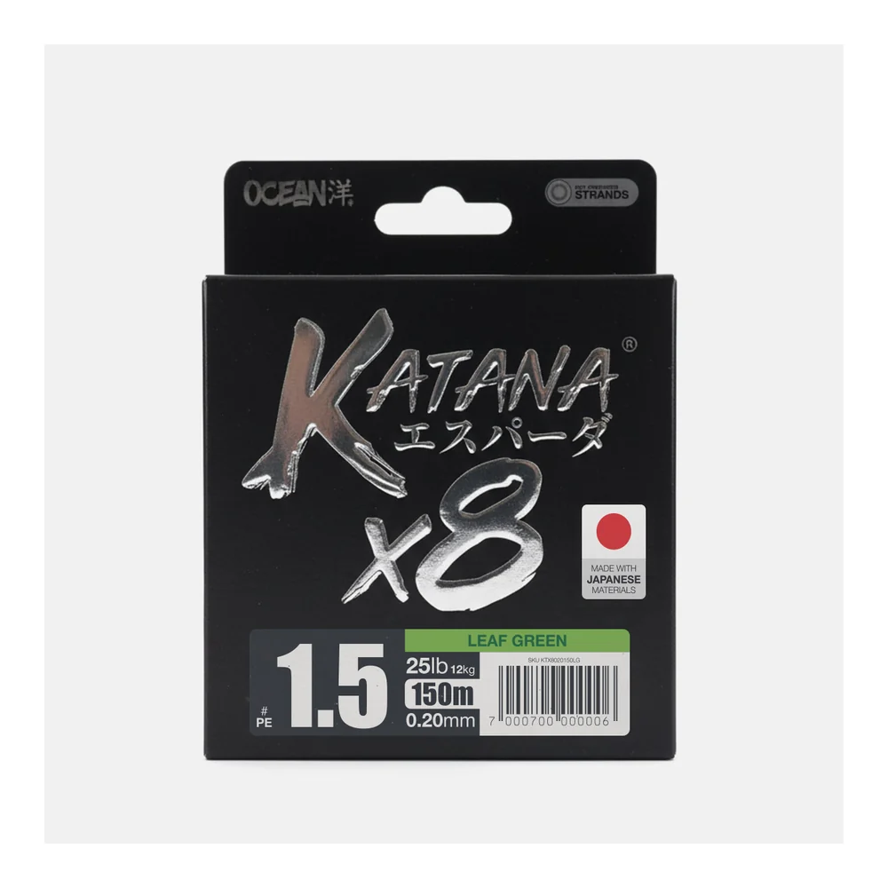MULTIFILAMENTO OCEAN KATANA 8X 0.20MM 25LB VERDE X 150M