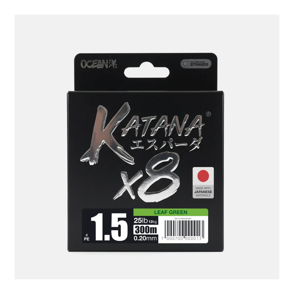 MULTIFILAMENTO OCEAN KATANA 8X 0.20MM 25LB VERDE X 300M