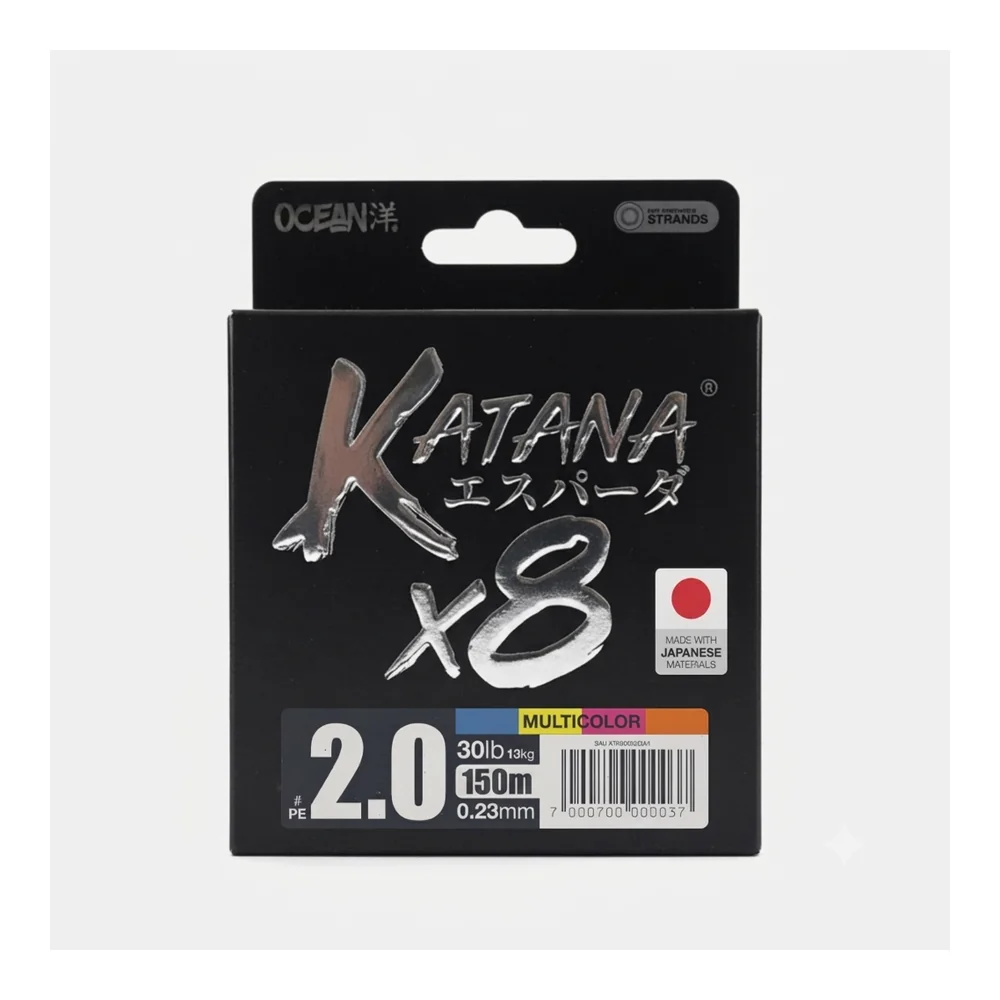 MULTIFILAMENTO OCEAN KATANA 8X 0.23MM 30LB MULTICOLOR X 150M