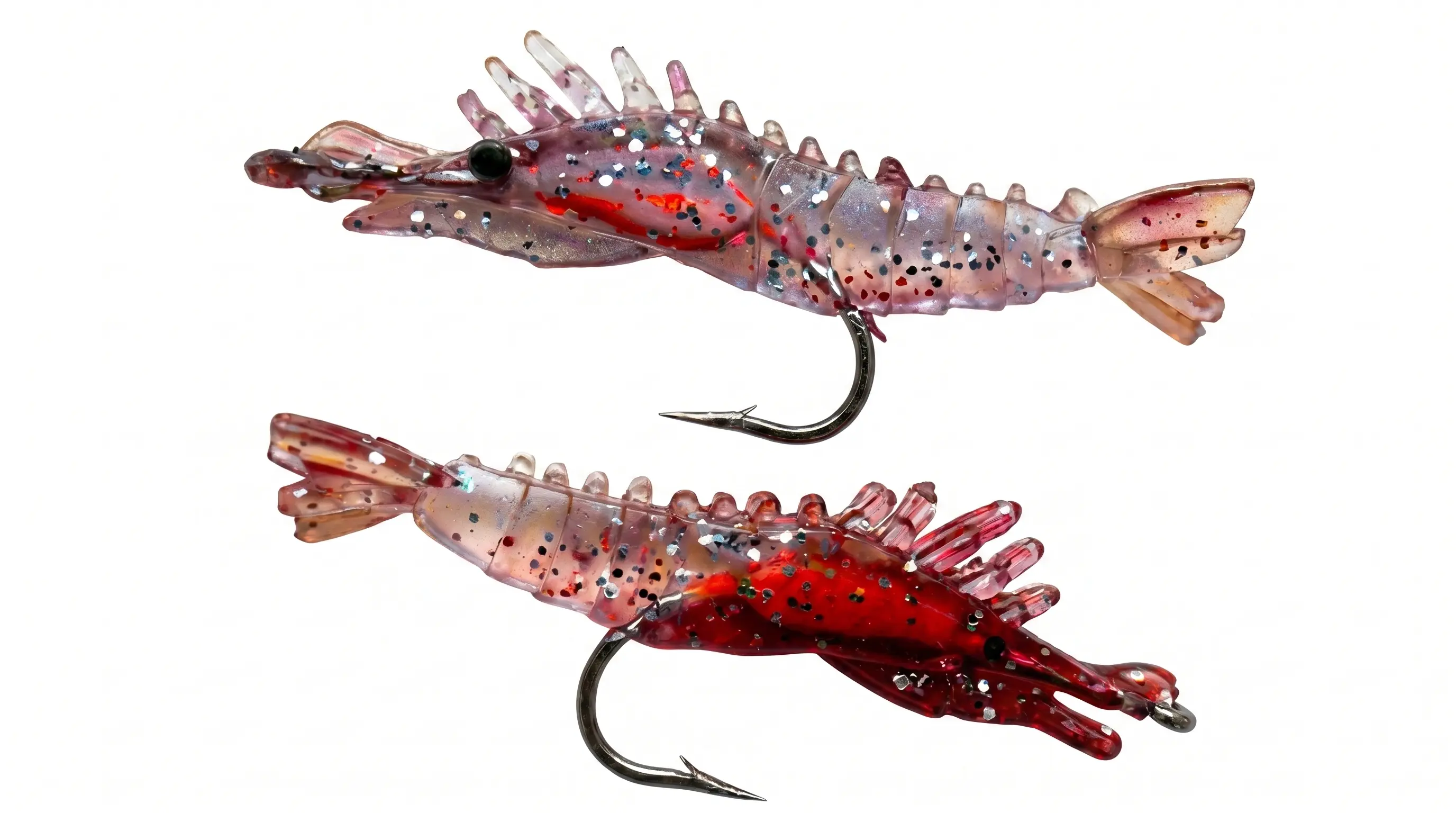 VINILO TIPO LANGOSTINO ROJO CON ANZUELO X10UND